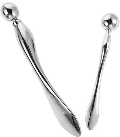 ARTSEWPLY Massaggiatore per Contorno Occhi in Metallo 2 Pezzi Rullo e Cucchiaio Applicatore per Crema Viso Strumento Rinfrescante per Massaggio Occhi per Cura Pelle e Viaggi
