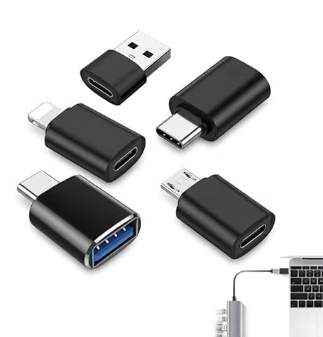 5 pcs Adaptateurs USB Type C vers USB 3.0 OTG, Compatible avec MacBook Pro/Air, iPhone, Samsung, Divers Produits électroniques et Plus, Adaptateurs Micro USB Polyvalents et Durables，