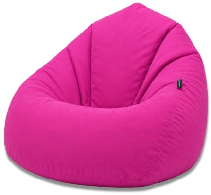 BuBiBag Sitzsack XXL Bodenkissen für Erwachsene & Kinder - Geeignet für Gaming oder Entspannen - Indoor wie Outdoor da er Wasserfest ist - mit EPS Perlen (Rosa, XXL)