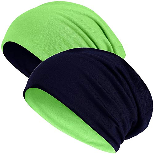 Hatstar Wende-Beanie für Damen & Herren, einfarbig oder zweifarbig, Outdoor Slouch Beanie, Fahrradmütze aus Baumwoll-Mix, One Size, atmungsaktive Laufmütze, Bequeme Übergangsmütze für Sommer