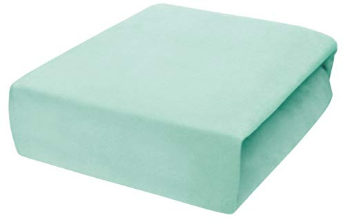 Bio Spannbettlaken 100% Bio-Baumwolle (kbA) GOTS zertifiziert, Mint, 90/100 x 200/220 cm