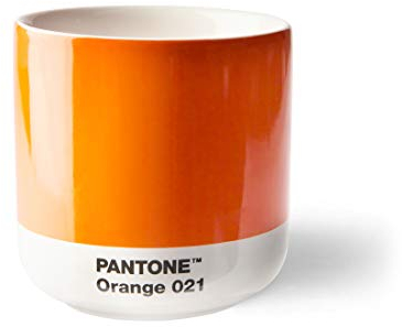 Pantone doppelwandiger Porzellan-Thermobecher Cortado, ohne Henkel, 190ml, Orange 021