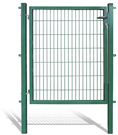 Koll Living Gartentore für Stabmattenzaun mit 120 cm Breite - Farbe und Höhe wählbar - inkl. Pfosten und Befestigungsmaterial (H 140 x B 120 cm, grün)