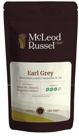 McLEOD RUSSEL 1869 Earl Grey | 400g | Assam Tea | Loose Leaves Black Orthodox | Mixed with 100% Natural Bergamot Oil | Citrus and Refreshing | Brewed Hot or Iced Tea | 160+