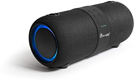 MusicMan LED SoundBlaster Altoparlante portatile Bluetooth V4.2 Audio stereo Funzione TWS Radio FM Controllo vocale Vivavoce Mic Supporto USB AUX In Mobile Soundstation BT-X56