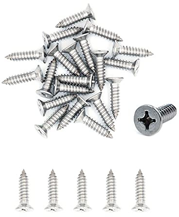 Nuzamas Lot de 500 vis autotaraudeuses en acier inoxydable 4 G x 22 304 vis à tête fraisée et cruciformes pour coupe à bois et vis à bois (ST2,9 x 22)