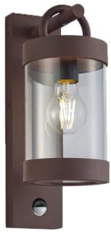 meineWunschleuchte Außen-Wandleuchte Höhe 33cm Außenlaterne für Haus Wand, | Bewegungsmelder & E27 LED, Außenleuchte Landhausstil Wandlaterne Rostoptik für Wand Beleuchtung IP44