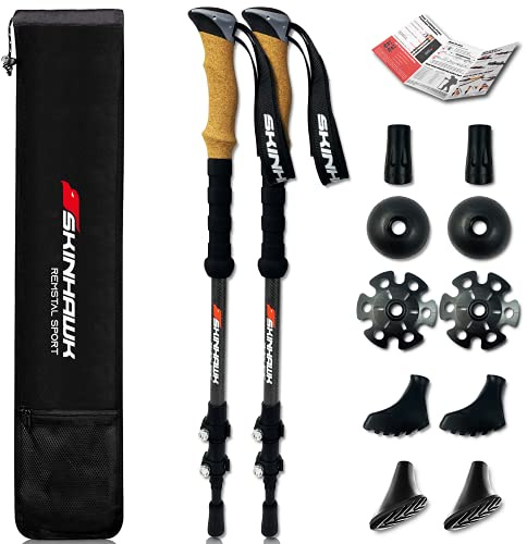 Skinhawk Carbon Wanderstöcke & Nordic Walking Stöcke Trekking Stöcke für Damen & Herren