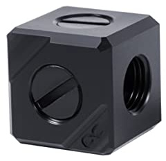 Alphacool 17556 Eiszapfen Anschlussterminal 5-Fach G1/4 IG - Black Acetal Anschluss Adapter