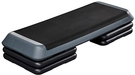 Yaheetech Step da Aerobica Piattaforma Step con 3 Altezze Regolabili Stepper per Fitness per Allenamento Domestico Palestra Ufficio 109,5 x 42 cm Grigio