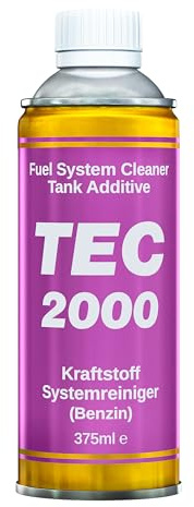 TEC-2000 Benzin Additiv, Benzin Systemreiniger, Injektor Reiniger, 375 ml | Benzin Stabilisator, Kraftstoffsystemreiniger, Einspritzdüsen, E10, Vergasermotoren, Tankanwendung, saisonale Motorpflege