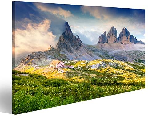islandburner Bild auf Leinwand Rifugio Lacatelli In Nationalpark DREI Zinnen Dolomiten Südtirol Ort Auronzo Italien Europa Wandbild Poster Kunstdruck Bilder 80x40cm