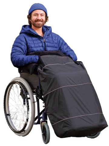 novely® OWEN Fußsack Rollstuhl Soft Fleece Schlupfsack Rollstuhlsack Erwachsene Thermofußsack Winter Farbe: 01 Schwarz