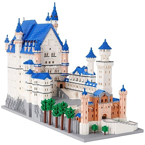 LULUFUN Baustein-Set, Mini Bausatz, berühmte Architektur Mini Block Set, Spielzeug Geschenke für Erwachsene und Kinder, Neuschwanstein Schloss Modell 11810 Teile