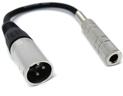 6.35mm 1/4'' Mono Jack Socket to XLR Male Plug Adapter Cable Lead