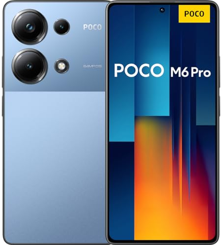 Poco M6 Pro Smartphone, 8+256GB Handy ohne Vertrag, 120Hz 6,67 AMOLED DotDisplay, 64MP OIS Dreifach-Kamera, 5000mAh, 67W Turbo-Charge, Dual-SIM, Blau (DE Version + 2 Jahre Garantie)