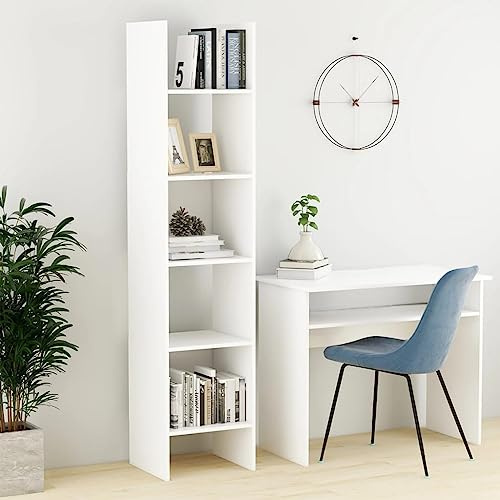 CKioict Büroregal Mehrzweckschrank Vorratsschrank Bücherregal Weiß 40x35x180 cm Holzwerkstofffür Wohnzimmer Schlafzimmer und Homeoffice