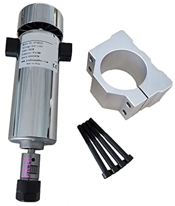 Kits de moteurs de broche CNC refroidis à l'eau Broche à l'air refroidi à l'air 800 W ER11 ER16 CNC Moteur de broche + 5 2 mm Crampes 0. 8KW DC 0-110V 20000rpm Collet Chuck for gravure pour routeur CN