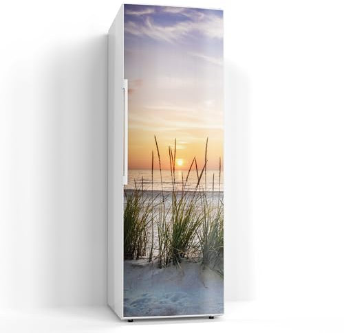 DEQORI Magnetfolie für Kühlschrank 60x180 cm | Motiv Sonnenuntergang am Strand | dekorative Magnetmatte Gefrierschrank Schutz | Magnet Deko-Folie selbstklebend, magnetisch & wasserabweisend
