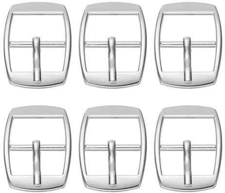 PATIKIL Enkelt spännspänne, 6 st 0,8 tum justerbar metall rullspänne oval mittstång spänne bältesspänne för väska gör-det-själv hantverk handväska rem skobälte tillverkning tillbehör, silverton,
