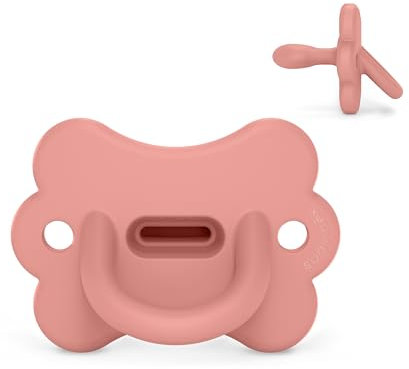 Suavinex, Ciuccio Tutto in Silicone, per Bambini 6/18 Mesi e Neonati, Ciuccio con Tettarella Fisiologica Sx Pro, Super Morbido e Flessibile, Ideale per Dormire, Color Essence Butterfly, Rosa