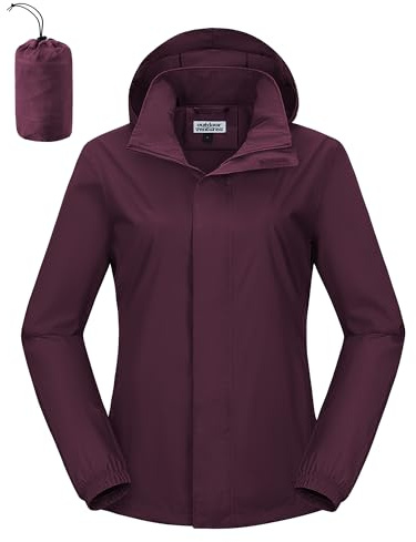 Outdoor Ventures Women's Raincoat Waterproof Rain Jacket Foldaway Hood