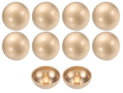 QUARKZMAN 10 Stück Knöpfe Gold Perlenknöpfe 23mm Gewölbte Metallknöpfe mit Mettall Schaft, Runde Halbkugel Ösenknöpfe Vintage Buttons für Strick Dirndl Nähen Basteln Mantel Dekorationen