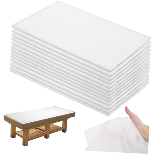 HEALSOPTHY Sábanas Desechables Para Camas De Masaje 100 Unidades 80x180 Cm Tela No Tejida Blancas Uso Para Salones y Spas Protección Higiénica Para Esteticistas y Masajistas