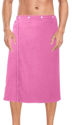 Asciugamano in spugna da uomo, in tinta unita, colore rosa acceso, in pile di cotone, 152,4 x 71,1 cm, per sauna, spiaggia, palestra, per spa