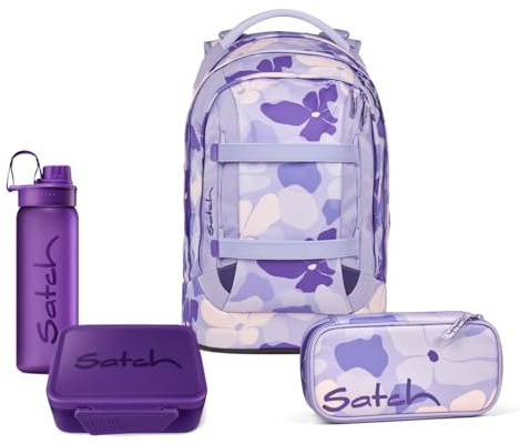 Satch Pack Schulrucksack Set 4tlg. inkl. Lunchset (Lilac Blossom)