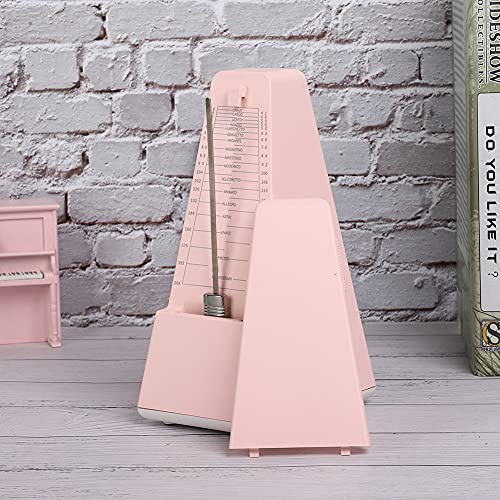 Mumusuki Metronome pour Violon de Guitare Piano 40-208bpm Métronome Mécanique Réglable avec Brass Bell Abs Habillage des Instruments d'Instruments de Musique Métronome Rose Noir (Rose)