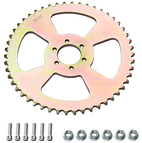 JNDO Mini Bike Sprocket 50T 420 Chain 6 Hole Rear Sporcket for Coleman CT100U B100 Baja Doodle Bug DB30 Monster Mega Moto Motovox MBX10