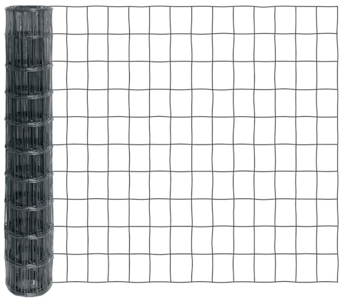 VOSS.garden 10m Gitterzaun 100cm Premium Maschendrahtzaun 100x75mm Gartenzaun anthrazit Wetterfest Punktgeschweißt