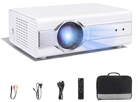 Videoproiettore【Auto Focus】 Specchio 4K Supportato, 35000 Lumen UHD, WiFi 5G+2.4G, Screencasting iOS/Android/Windows, Altoparlante incorporato, Projector Portatil