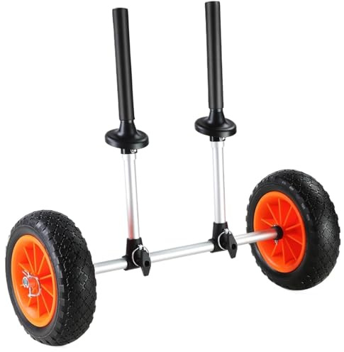 SHENJMAI Carro de Kayak Remolque for Kayak de 280 LB, Carrito for Canoa Desmontable con neumáticos sólidos 10'' y Ancho Ajustable for Accesorios Barco