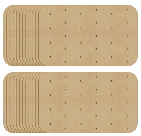 100PCS Carta da Forno per Friggitrice ad Aria 20,5 x 14 cm Perforata, Carta da Forno Antiaderente per Friggitrice ad Aria, Inserti in Carta da Forno per Air Fryer