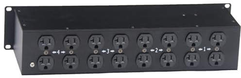 8 Sockets 20A US Edison Distribution Rack Panel Box, Electrical Boxes with L21-30 Twist Lock, Aluminum Housing 3 Phase Power in&Output Distro Box for Industrial and Stage Equipment