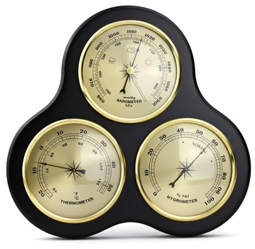 Barometri per la casa - Barometro per interni con igrometro e termometro Stazione meteorologica per interni con montaggio a parete per decorazioni per la casa e l'ufficio 10, 2x9, 7x1, 4 pollici