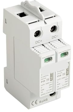 Applicable to YTTS1-PV 2P PV Low Voltage Din Rail DC 600V 1000V 20KA-40KA Surge Arrester Lightning Protector SPD(2P 20-40KA 1000V)