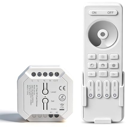 VIPMOON 2,4 G RF Touch Dimming Kit | Dimmer + fjärrkontroll | 0–100% smidig dimning | 30 m vägggenomgång | överbelastningsskydd