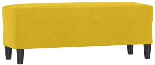 Boltkex Sitzbank Gelb aus Samt 100x35x41 cm gepolstert mit Schaumstoff, vielseitige Polsterbank als Flurbank, Gartenbank, Esszimmerbank für Wohnzimmer und Schlafzimmer