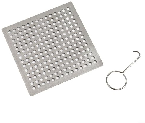 SMZhomeone Copertura quadrata in acciaio inox per scarico doccia, filtro raccogli-capelli, antiscivolo, resistente alla ruggine, per lavello da bagno e cucina, 94 cm, argento (9,4 cm)