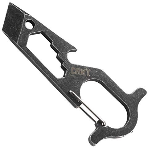 CRKT Pryma Multitool aus Edelstahl: kompaktes und leichtes EDC Metall Multitool mit Hebelstange, Sechskantschlüssel, Flaschenöffner, Glasbrecher und Karabiner 9011