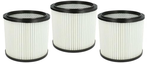 vhbw 3x Faltenfilter kompatibel mit Aqua Vac 8203 P | 8204 B, 8202 B, 8204, 8224 B, 8500, 8203 B, 850 Staubsauger - Filter, Patronenfilter, weiß