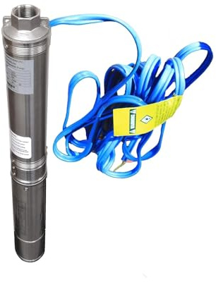 Hallmark Industries MA0460X-9 Deep Well Pump, 3.5, 1hp, 115V/60Hz/1Ph, 9 Stage, 240' Head Max, 25 GPM Max, 1.25Npt, S.Shell C.I Intake, 10' Cable, No Check Valve, Stainless Steel