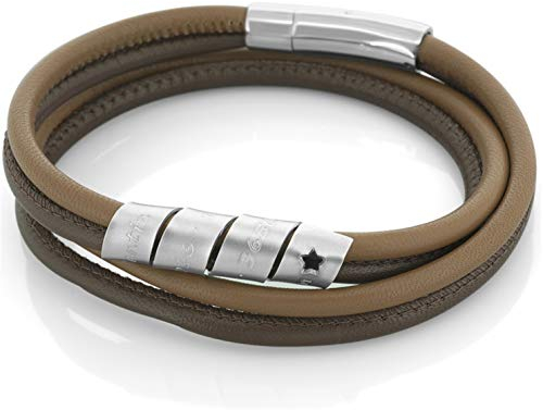 Lederarmband braun Herren mit Gravur personalisierter Männer Schmuck 925 Silber Männerarmband Text Leder unisex Geschenk Mann Armband Herrenarmband Namen | HANDMADE IN GERMANY