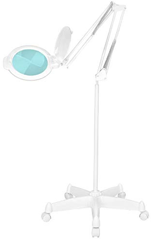 Lupenlampe Lupenleuchte Arbeitsplatzlampe Kosmetiklampe LED MOONLIGHT 8013/6 WHITE MIT STATIV