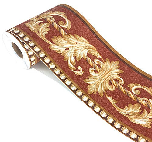 Carta da parati marrone scuro modellatura floreale bordo Peel Stick casa soffitto bordo decorativo per bagno soggiorno cucina 10 cm x 5 metri