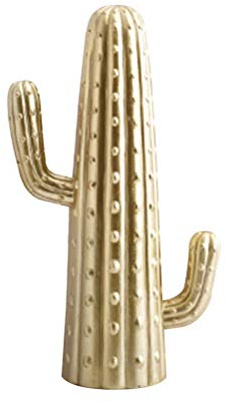 Style nordique Succulent Cactus Présentoir Ornements Figurines Statue Décoration De La Maison Desktop Décoration Salon (Gold-F)