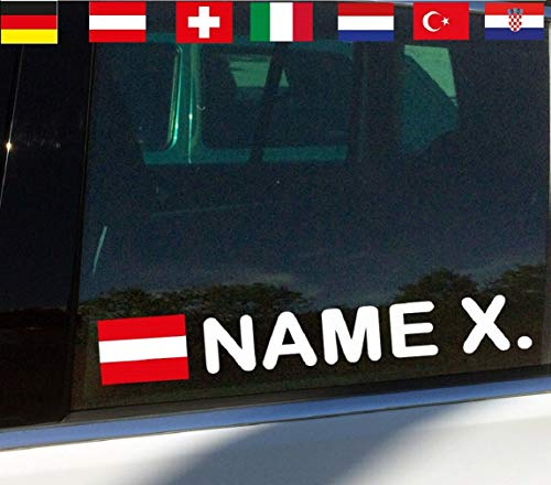 Fahrername Auto Aufkleber Motorsport Name Flagge Sticker Racing Namensaufkleber Wunsch Tuning Flaggenaufkleber gestalten